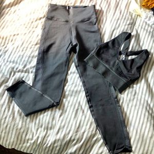 Good American gray seamless leggings & sports bra